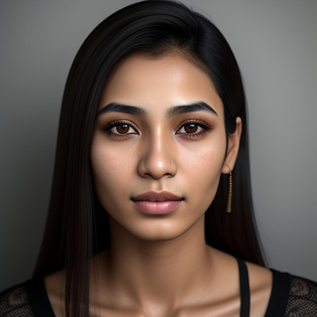 Skinny woman, indonesian mixed by @ai_generated