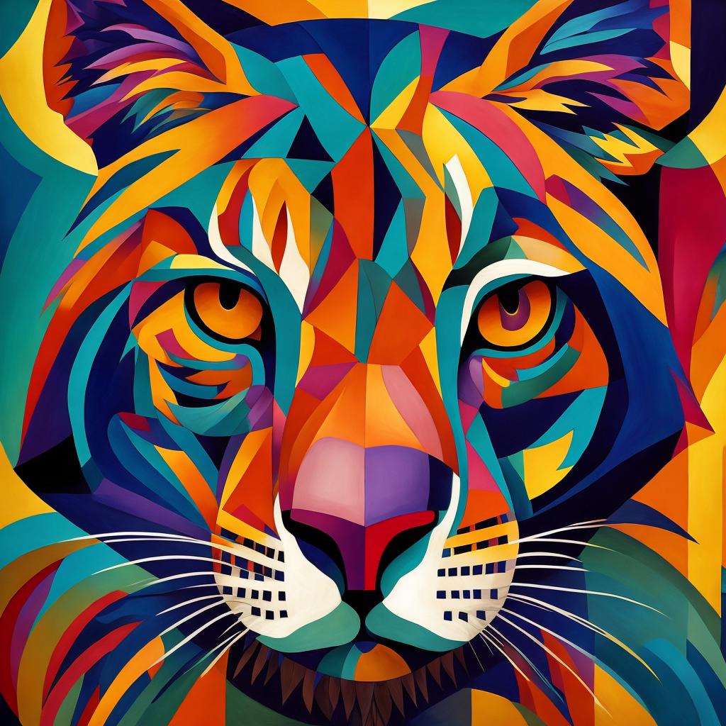 Animal-faced cubism, intricate blend, by @ai_generated
