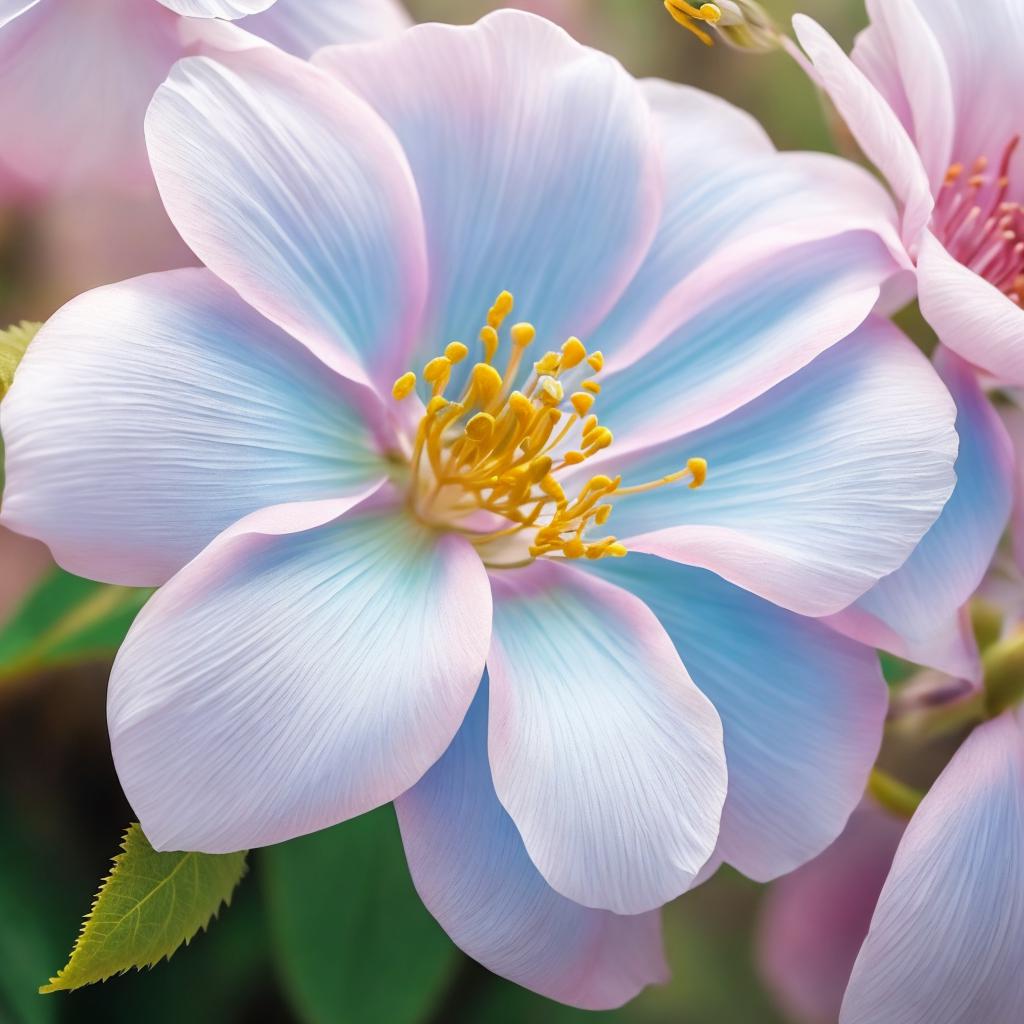"flower close-up, dainty petals, by @ai_generated