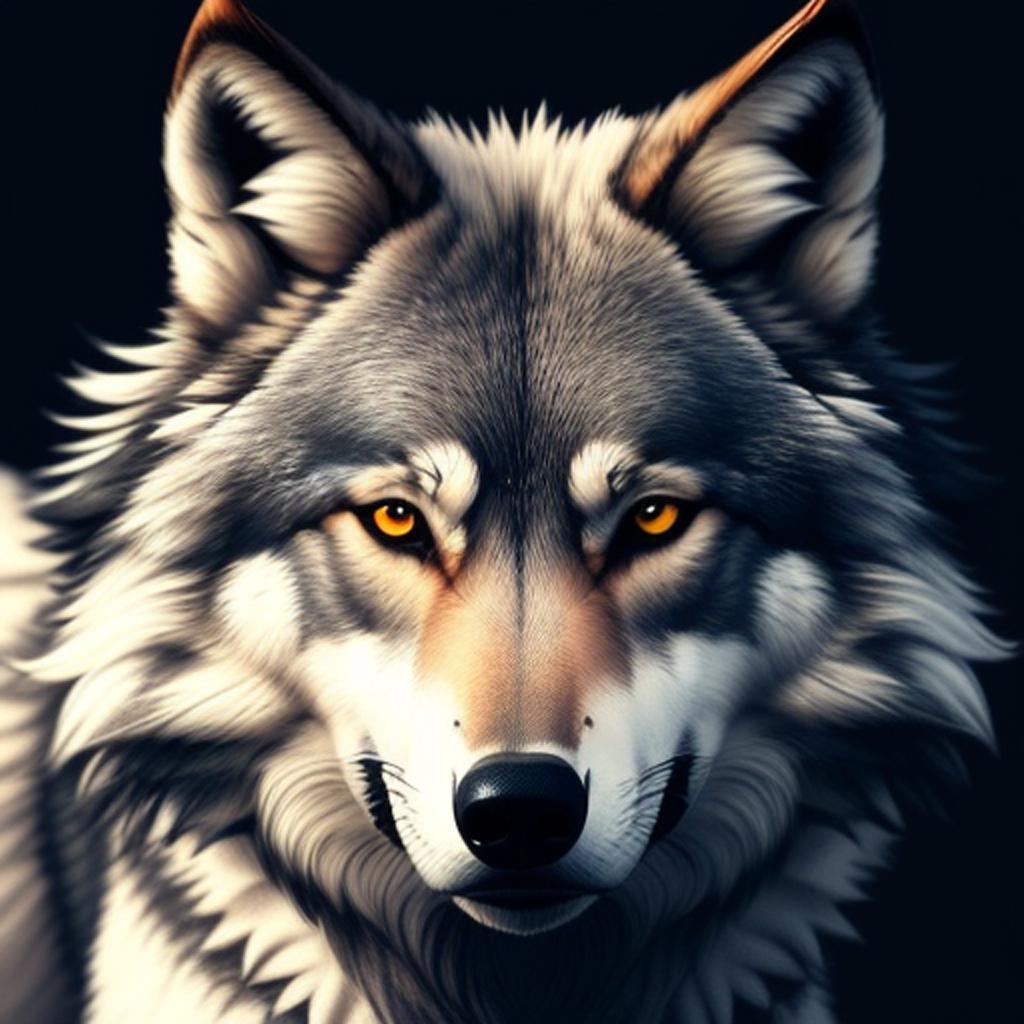 Wolf in defence intricate, by @ai_generated
