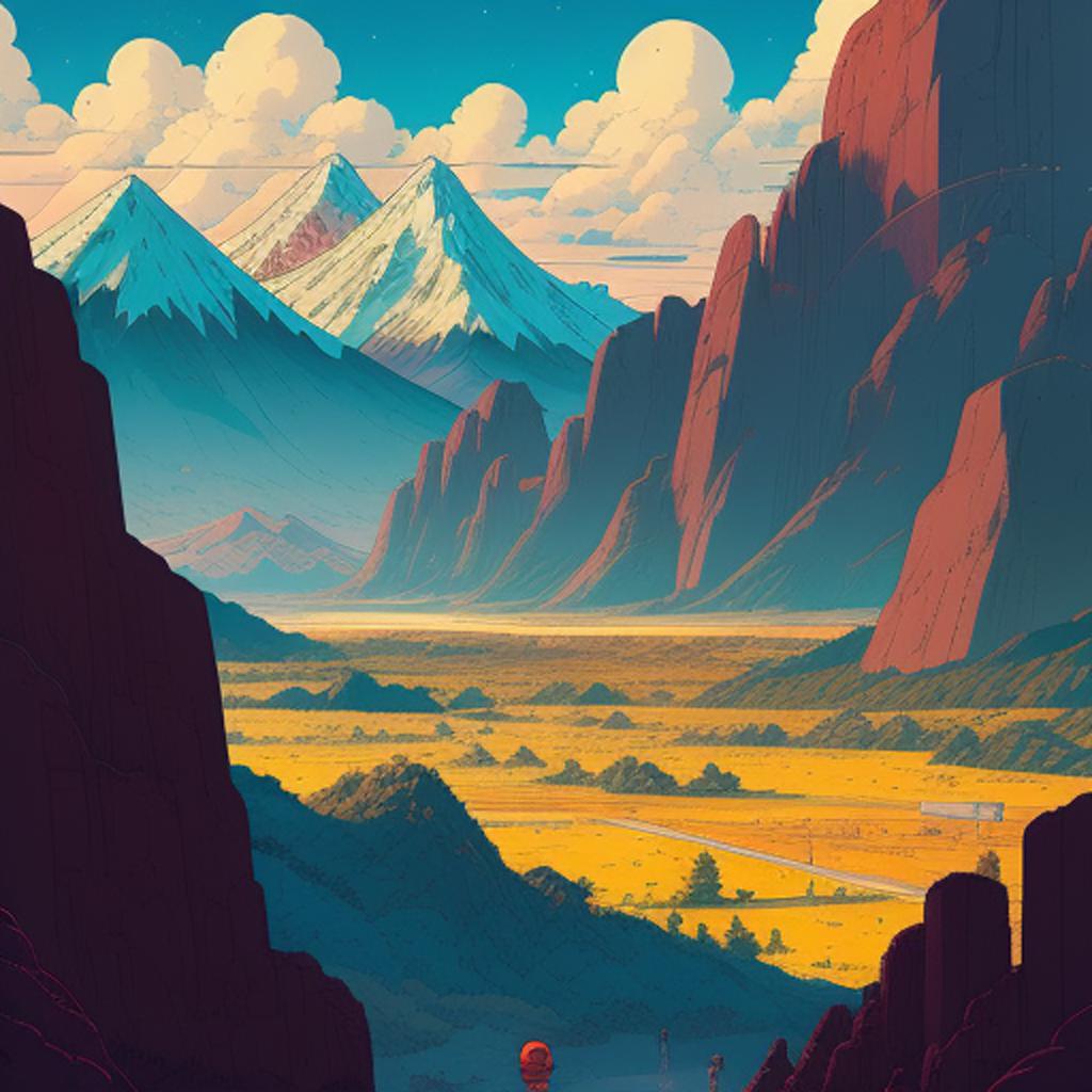 Background, mountains, landscape, style by @ai_generated
