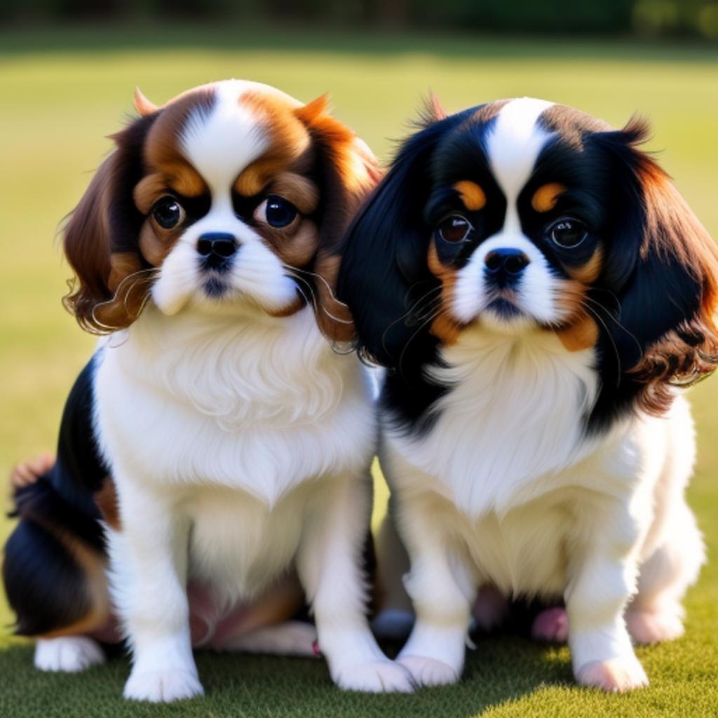 Japanese chin and cavalier by @ai_generated