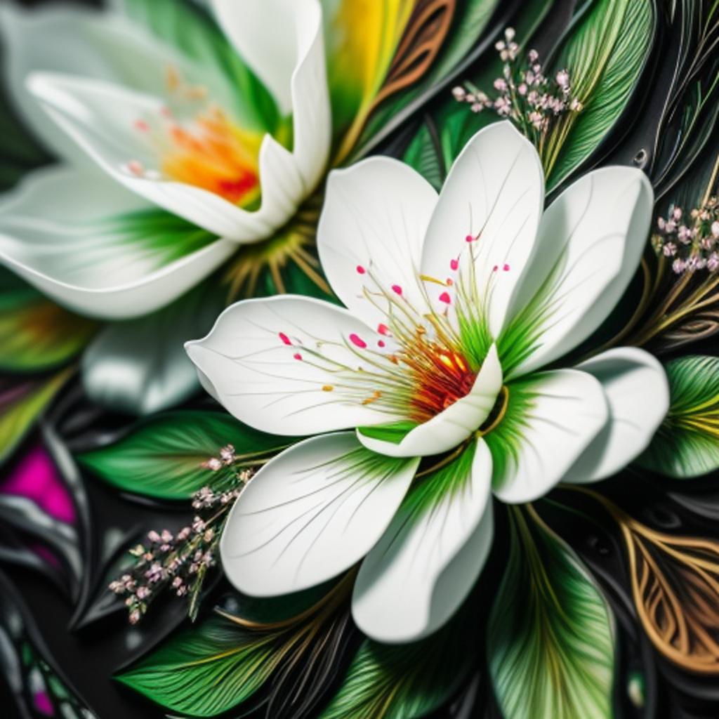 White blossoms sway //amongst by @ai_generated