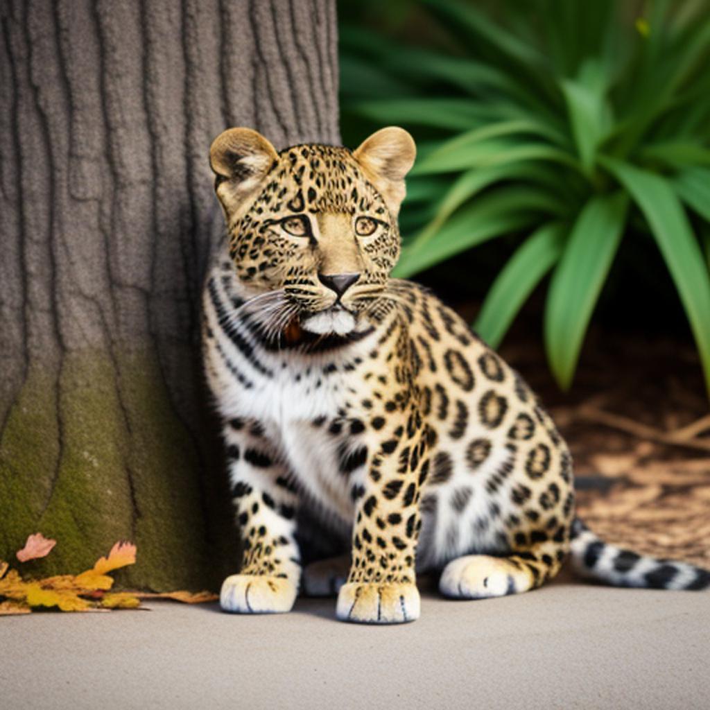 Kleiner leopard der sitzt by @ai_generated