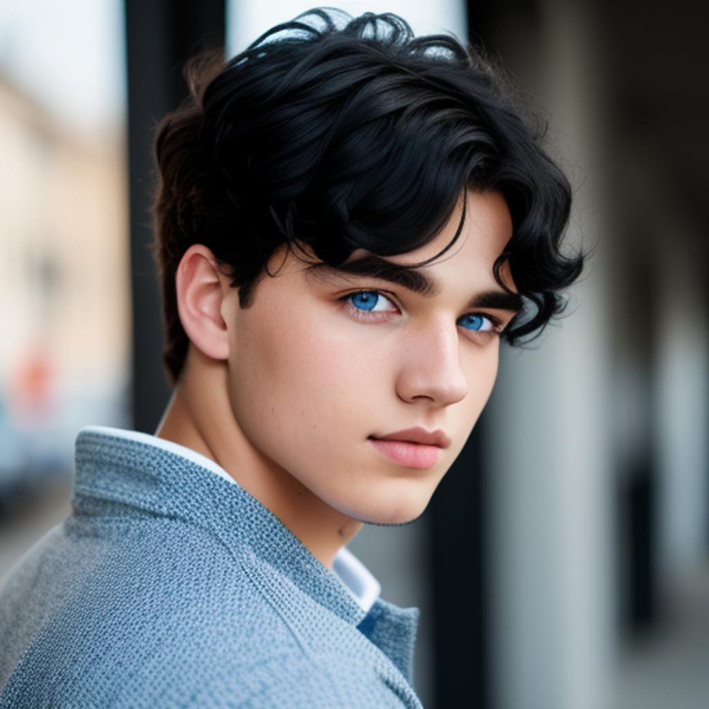 Junger mann, blaue augen, by @ai_generated