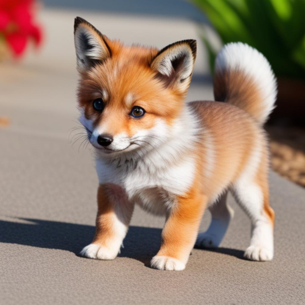 Tiny puppy like fox. By @ai_generated