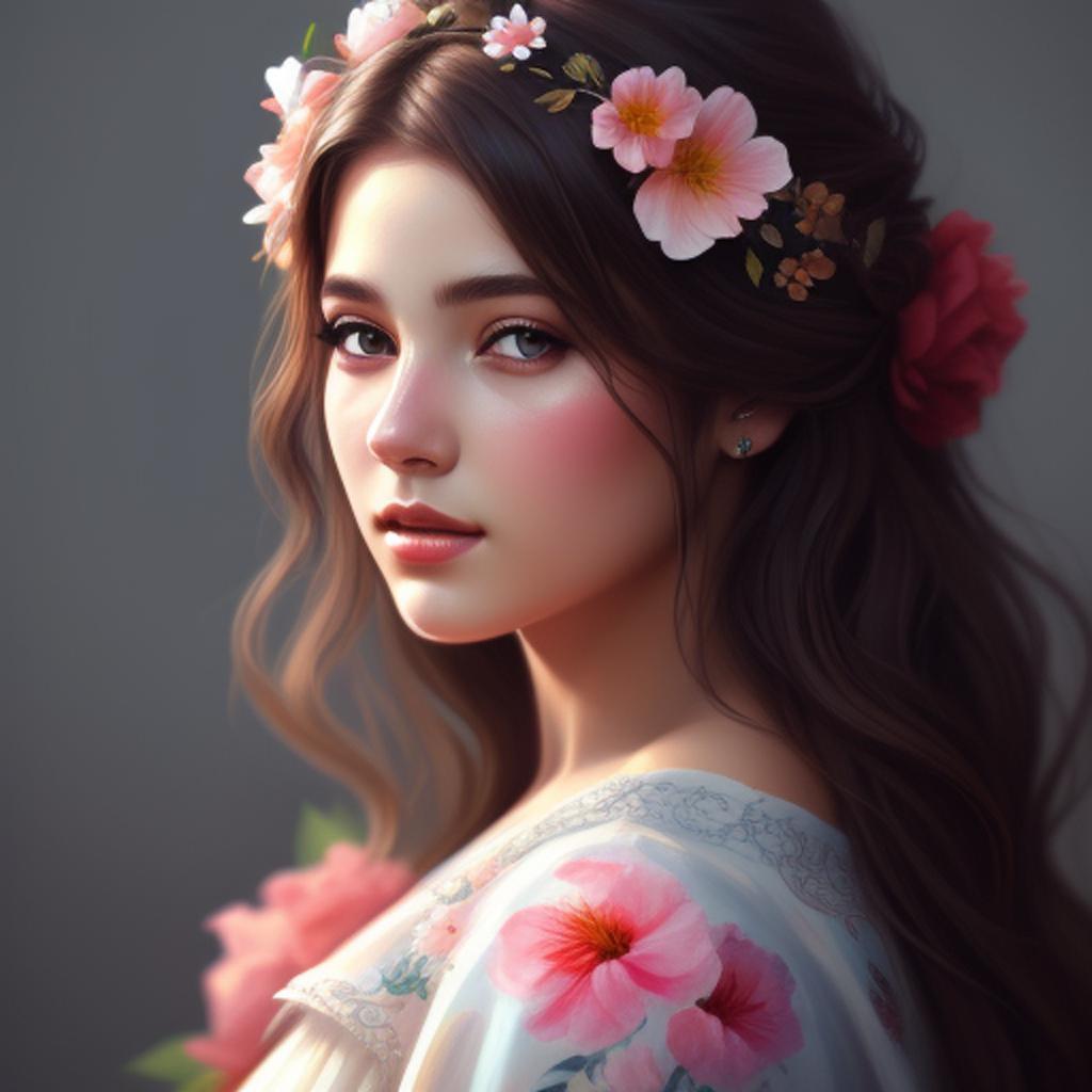 Flower and a beautiful by @ai_generated