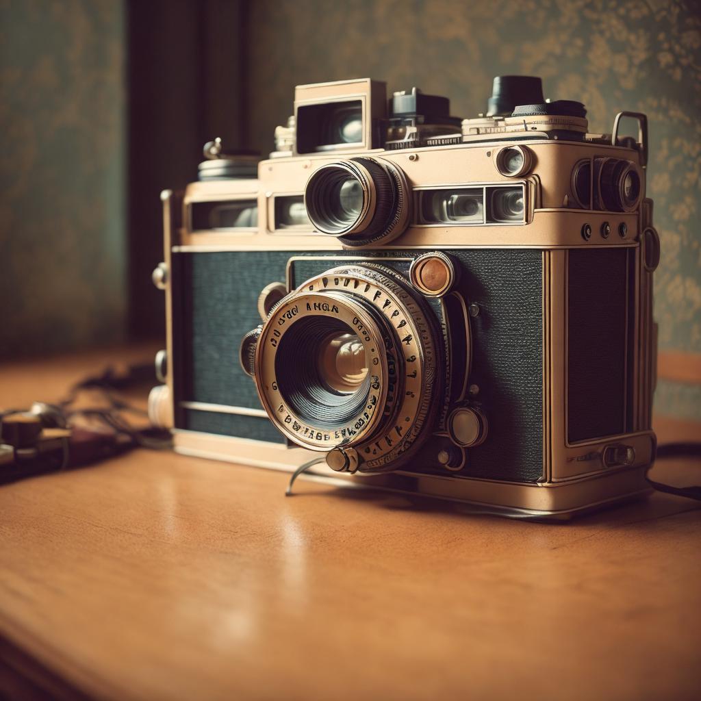 "vintage camera, retro feel, by @ai_generated