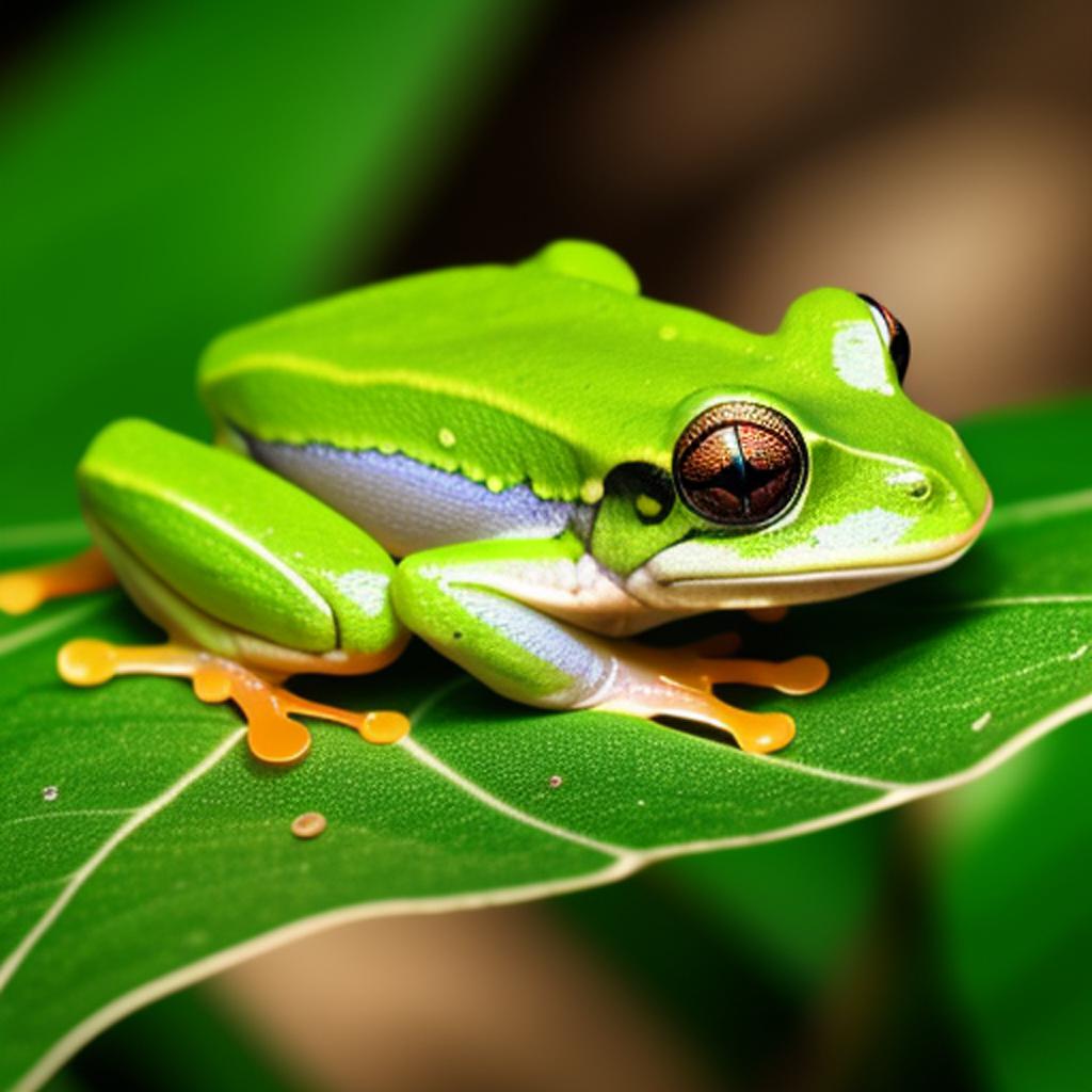 Moon leaf frog by by @ai_generated