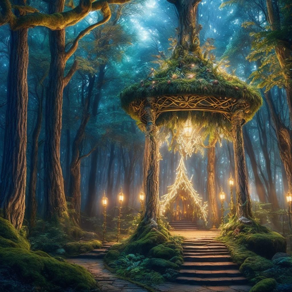 "enchanted forest, magical lighting, by @ai_generated