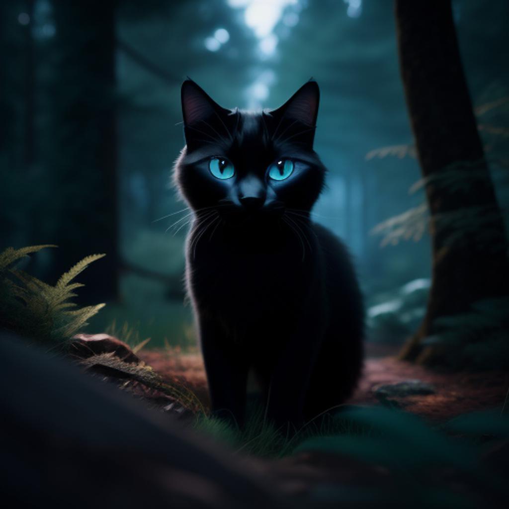 Schwarze katze mit blauen by @ai_generated