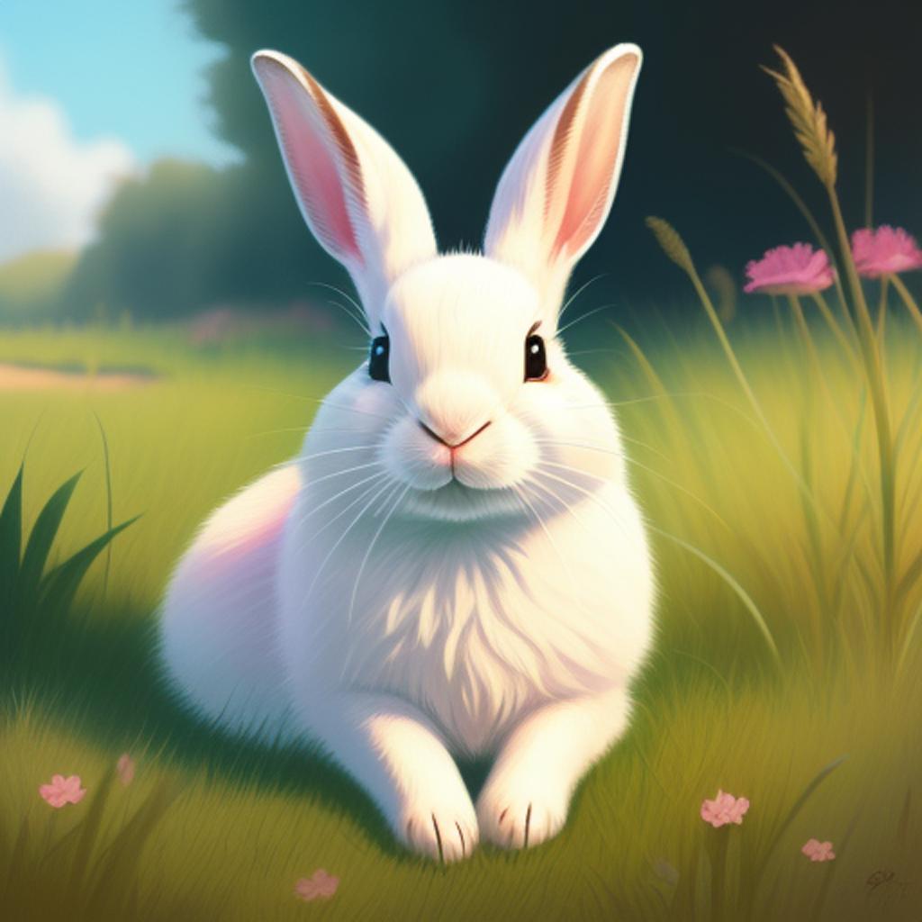 Rabbitt, vintage illustration, pastel by @ai_generated