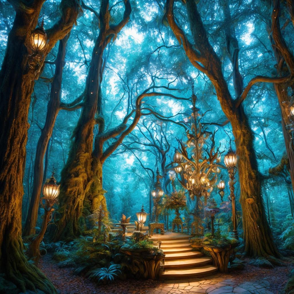 "enchanted forest, crystal-clear lighting, by @ai_generated