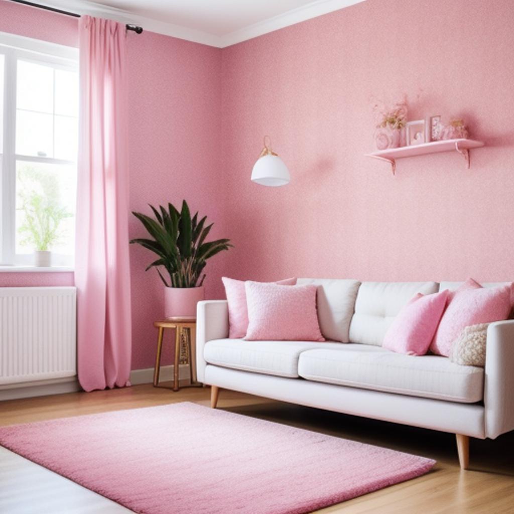 Background, pink decor living by @ai_generated