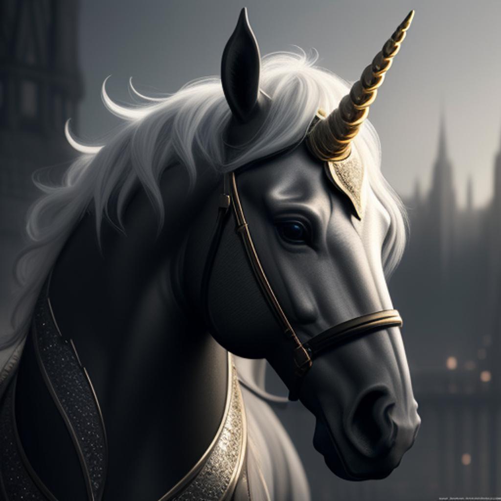 Male unicorn elegant digital by @ai_generated