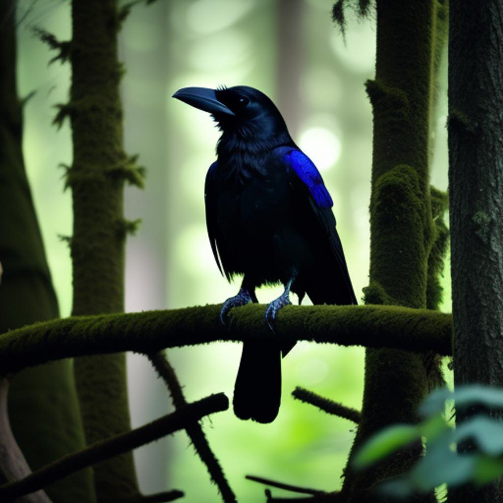 Rabe im tiefen wald by @ai_generated