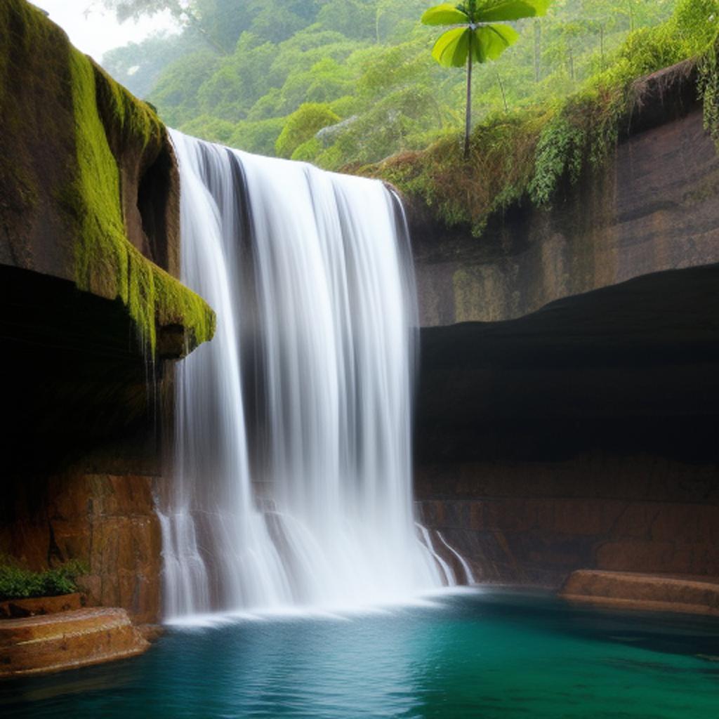 Background, water fall by by @ai_generated