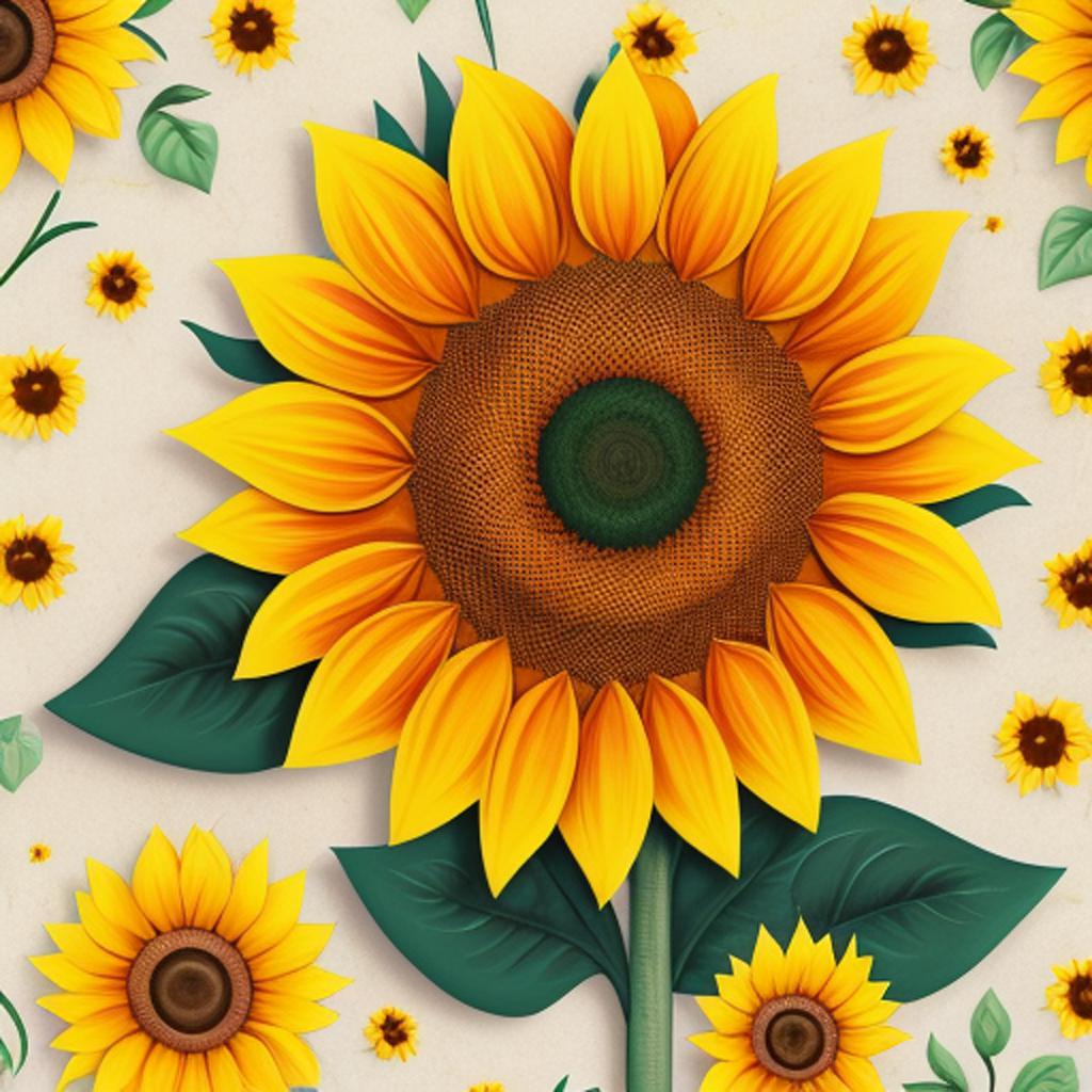 Background, sunflower birthday by by @ai_generated