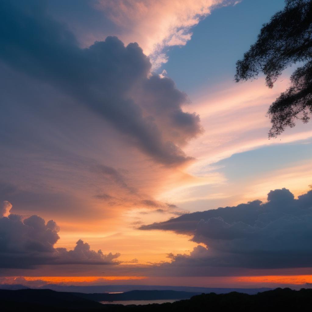 Evening clouds, nature's painting, by @ai_generated