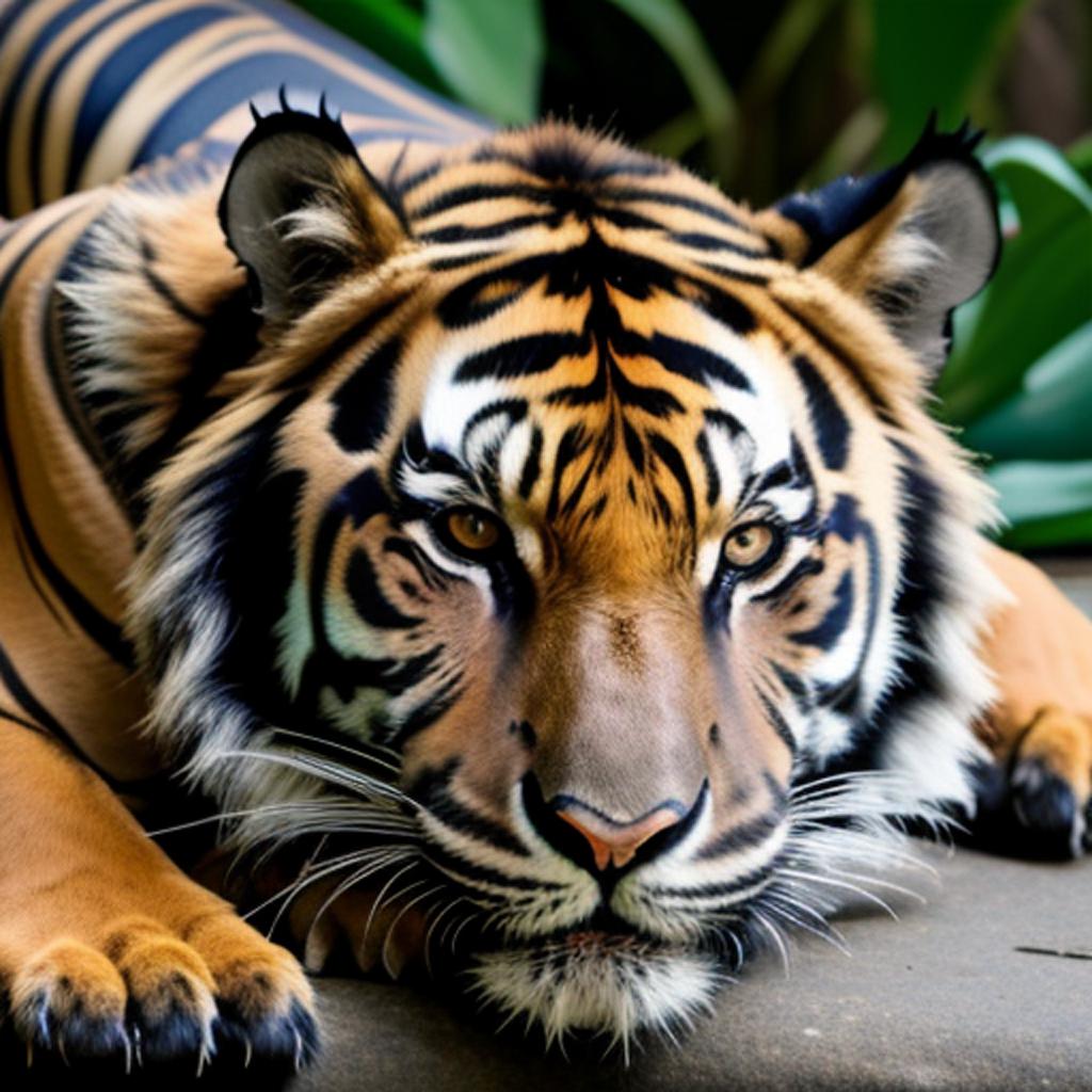 Harimau sumatera lagi tidur by @ai_generated