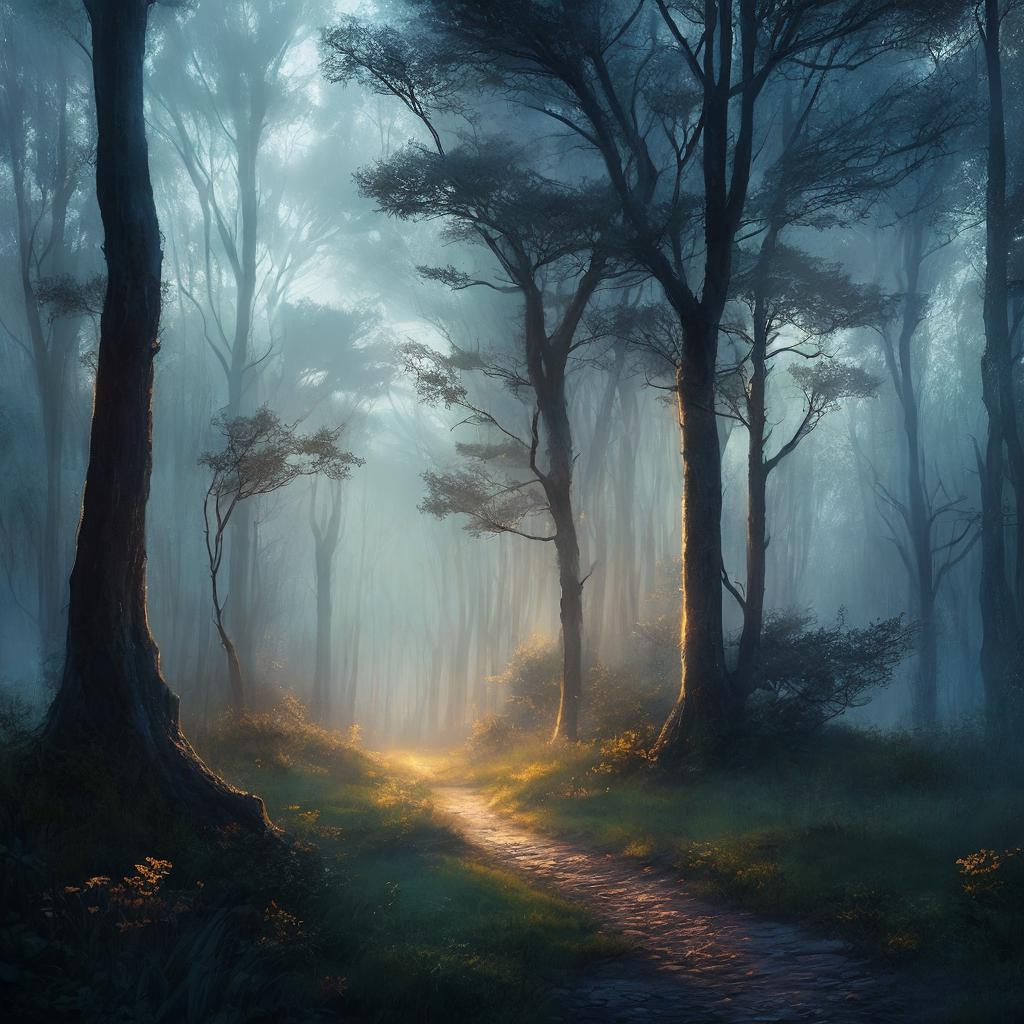 "landscape, mystical forest, dreamy by @ai_generated