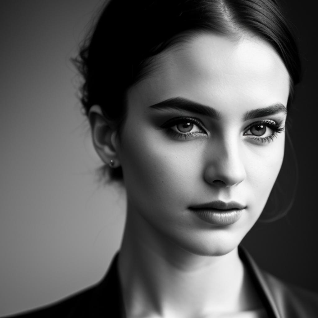 Dark androgynous portrait photography, by @ai_generated