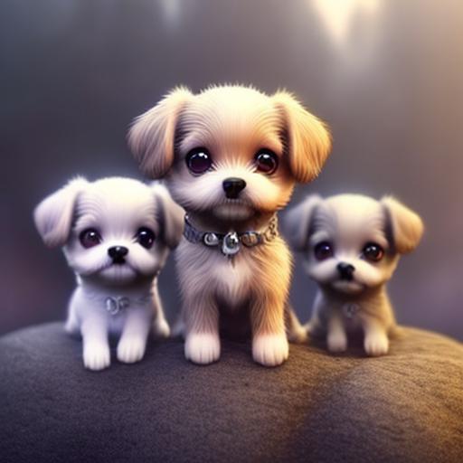 Cute little dogs, foggy, by @ai_generated