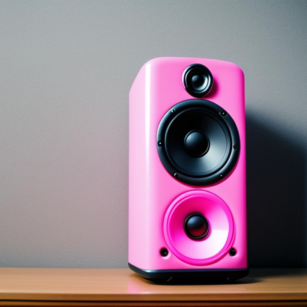 Background, pink speaker by by @ai_generated