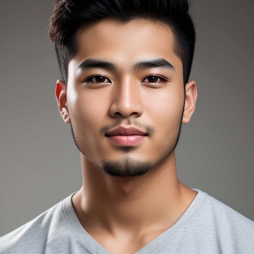 Male of asian, african, by @ai_generated