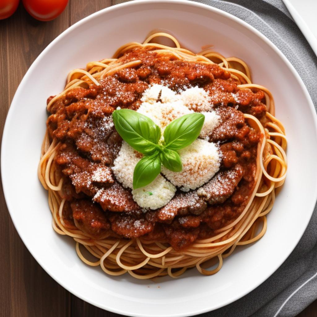 Spaghetti bolognese by @jlebens by @ai_generated