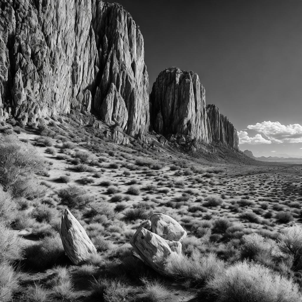 "black and white photo, by @ai_generated