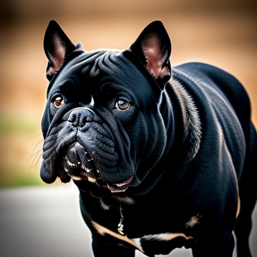 Mad black bull dog by @ai_generated