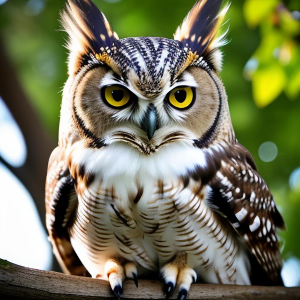 A owl cat hybrid, by @ai_generated