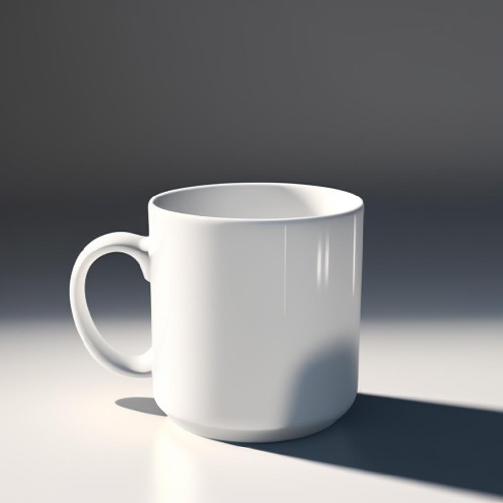 White mug by @_iuf9z6a by @ai_generated