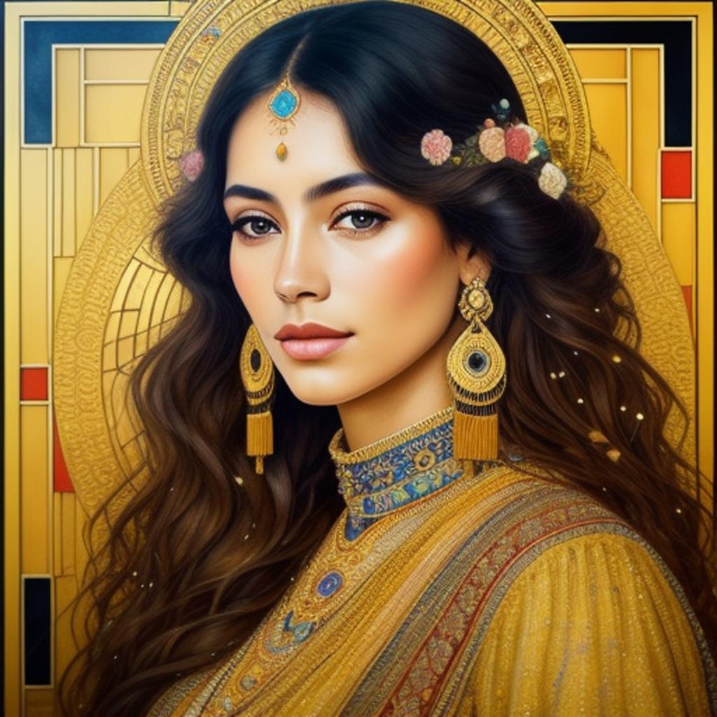 Piękna kobieta, wenezuelka, boho, by @ai_generated