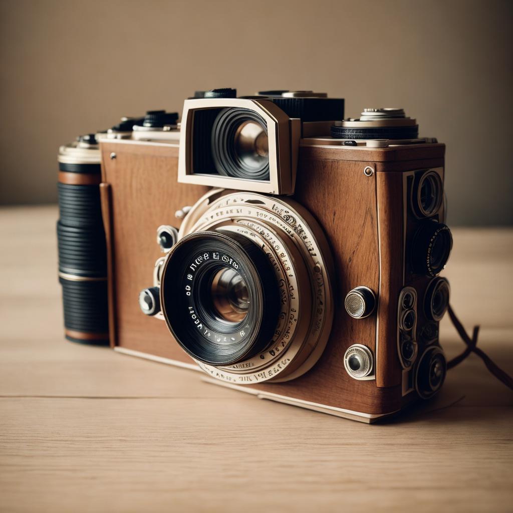 "vintage camera, retro wooden by @ai_generated