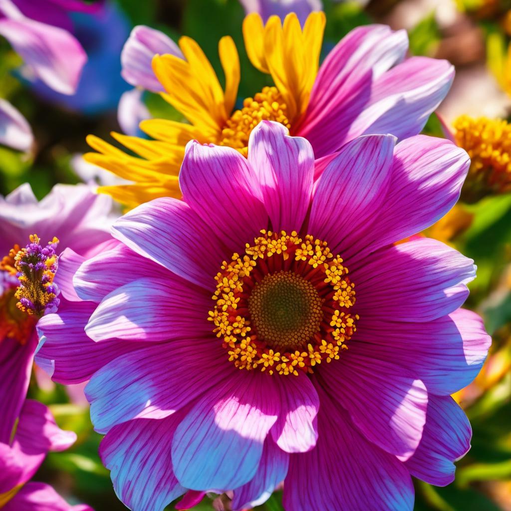 "vibrant macro floral shot, by @ai_generated