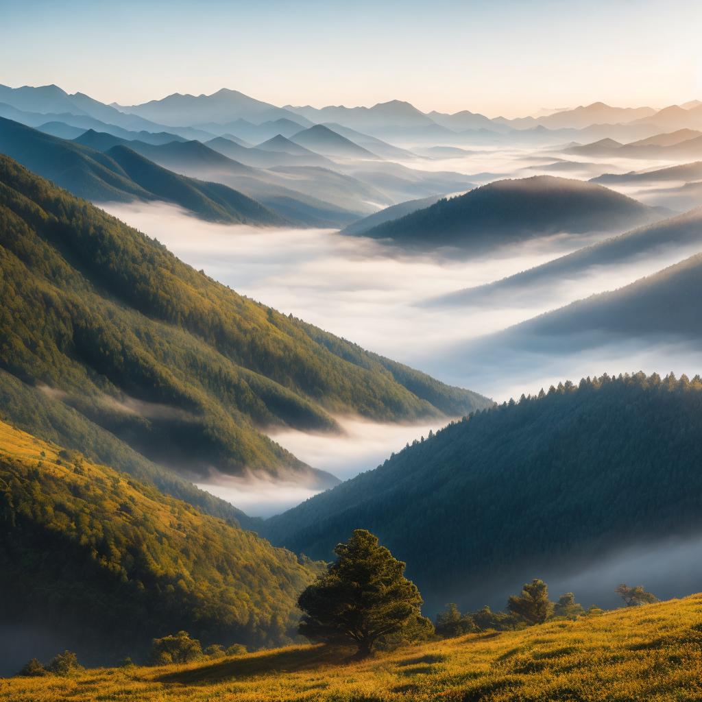 "a serene mountain landscape, by @ai_generated