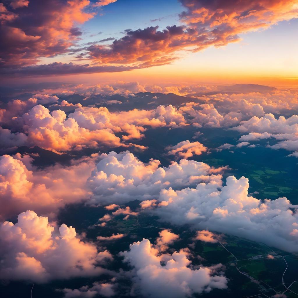 "serene sky backdrop, sunset by @ai_generated