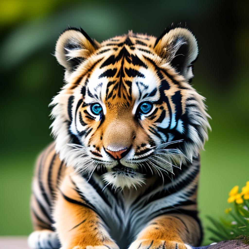 Kleiner flauschiger tiger by by @ai_generated