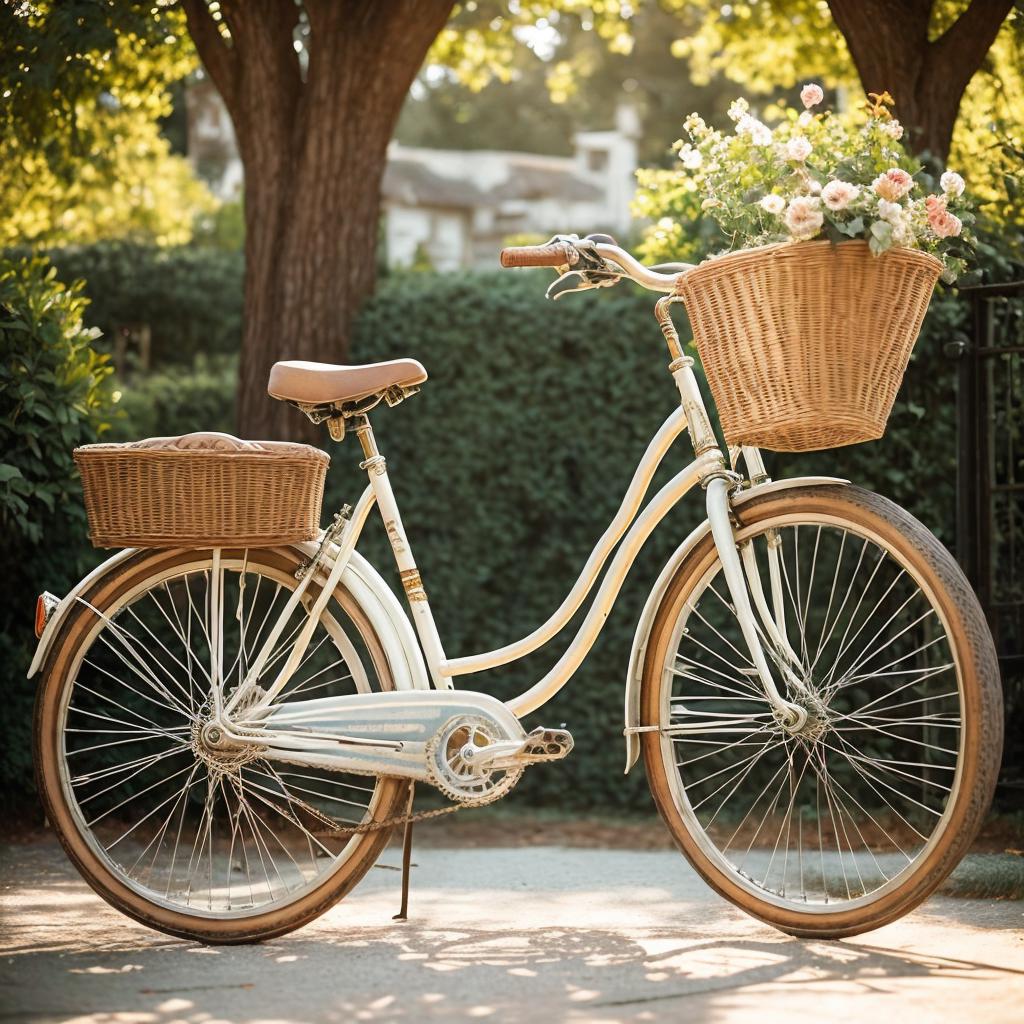 "vintage bicycle, rustic details, by @ai_generated