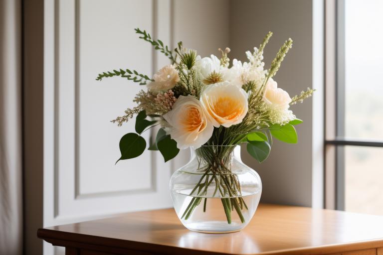 "floral arrangement, elegant glass by @ai_generated