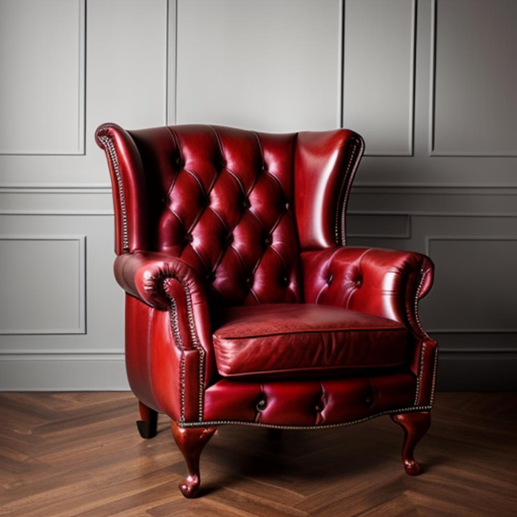 Queen anne chesterfield chair by @ai_generated