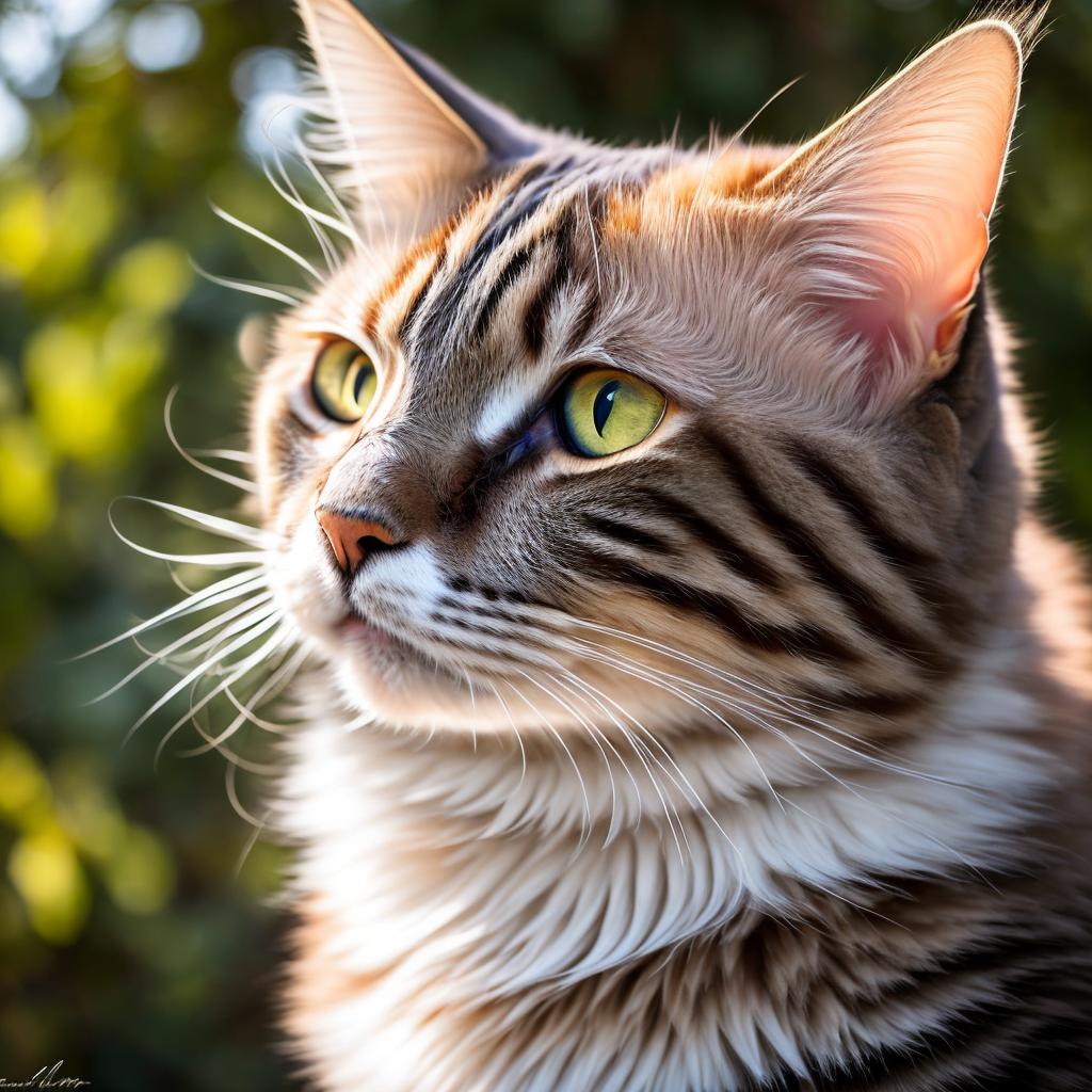 "cat portrait, vibrant fur by @ai_generated
