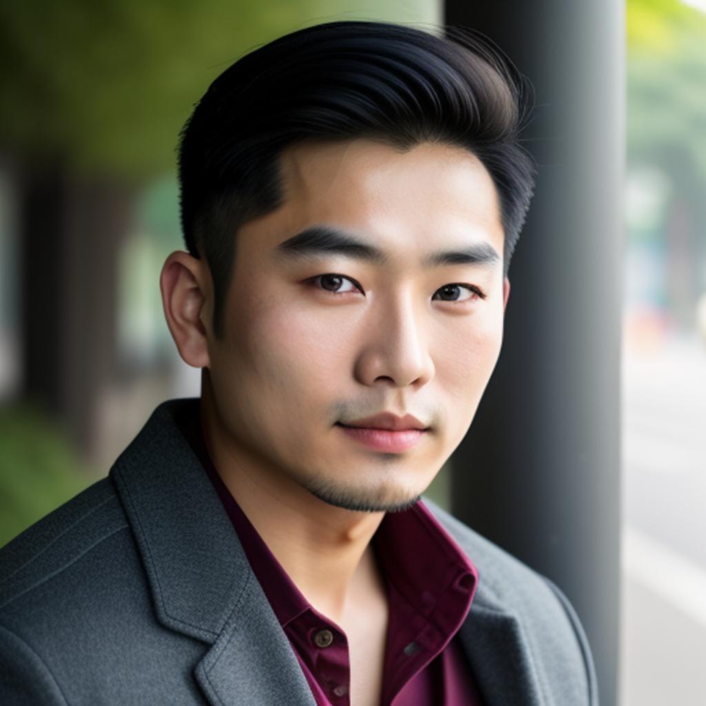 Asian man portrait photography, by @ai_generated