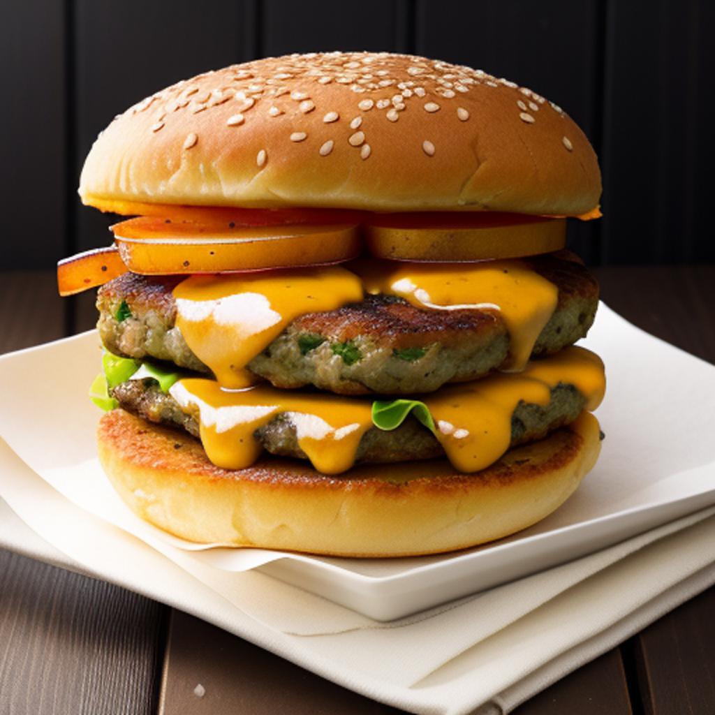 Potato patty burger by by @ai_generated