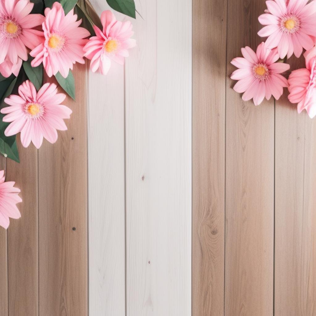 Background, wooden floor, pink by @ai_generated