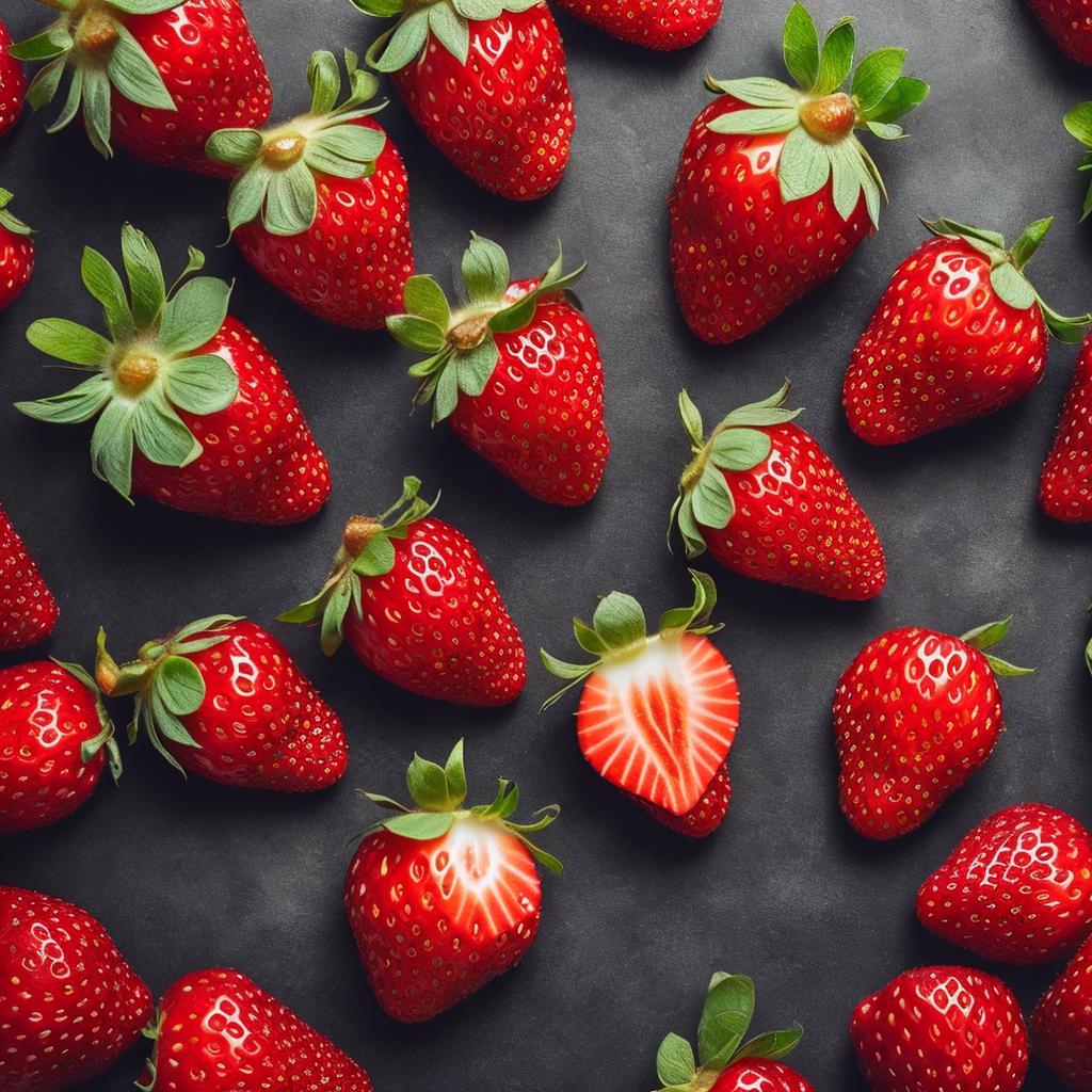 Juicy strawberries, ripe and by @ai_generated