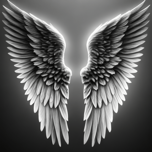 Angel wings graphite pencil by @ai_generated