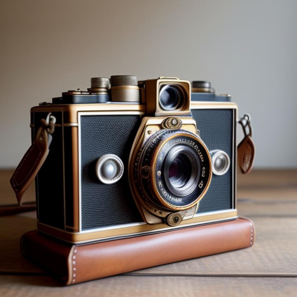 "vintage camera, antique finish, by @ai_generated